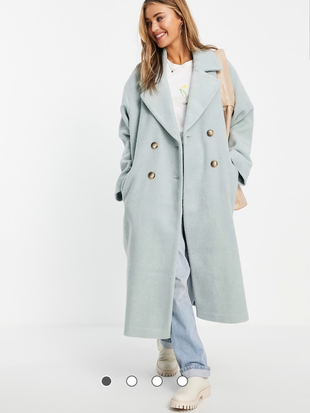 ASOS smart oversized boucle coat mint 10